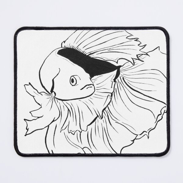 Item preview, Betta Swimming - black and transparent designed and sold by michelleachan.