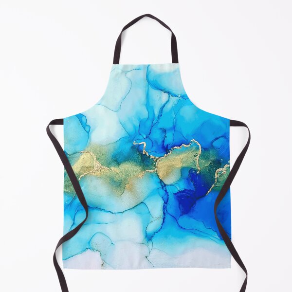 Item preview, Blue Alcohol Ink with gold designed and sold by Crafted-Pear.