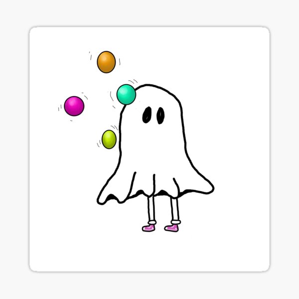 Ghost learns how to juggle Sticker
