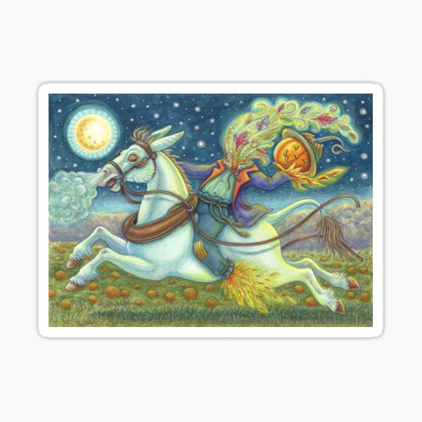 HEADLESS HORSEMAN SCARECROW Sticker