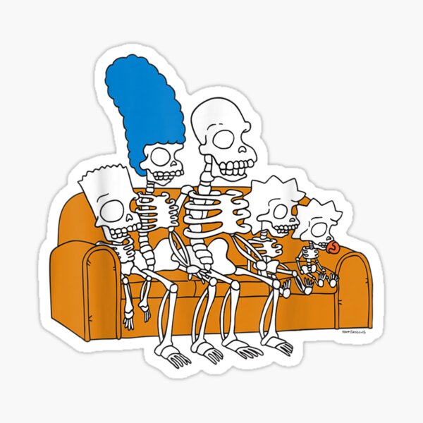 Vista previa del artículo con la obra «El sofá de la casa del árbol del terror de los esqueletos de Los Simpson», diseñado y vendido por ChristlAdam.