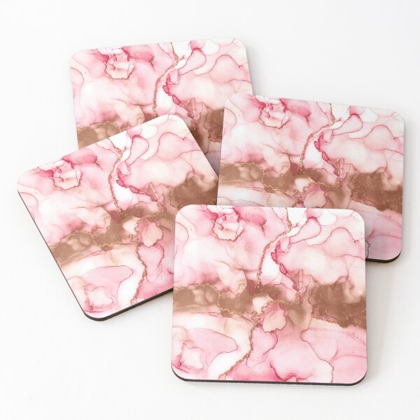Item preview, Pink Alcohol Ink and gold designed and sold by Crafted-Pear.