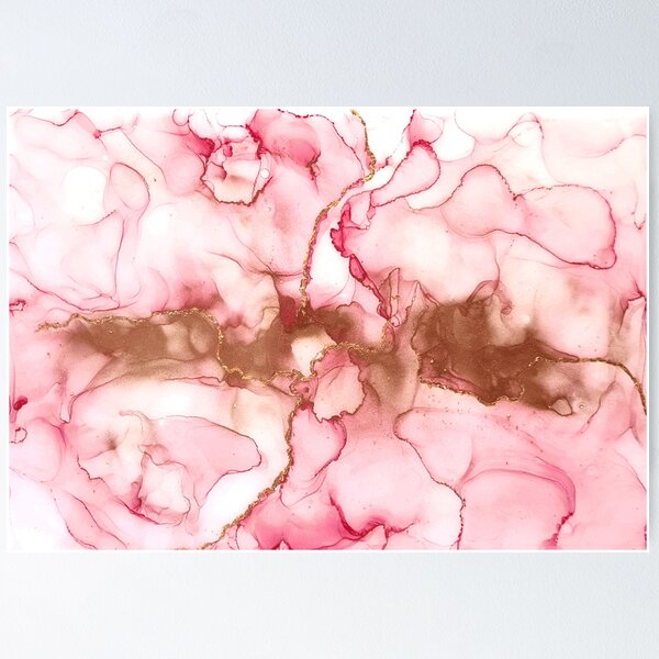 Item preview, Pink Alcohol Ink and gold designed and sold by Crafted-Pear.