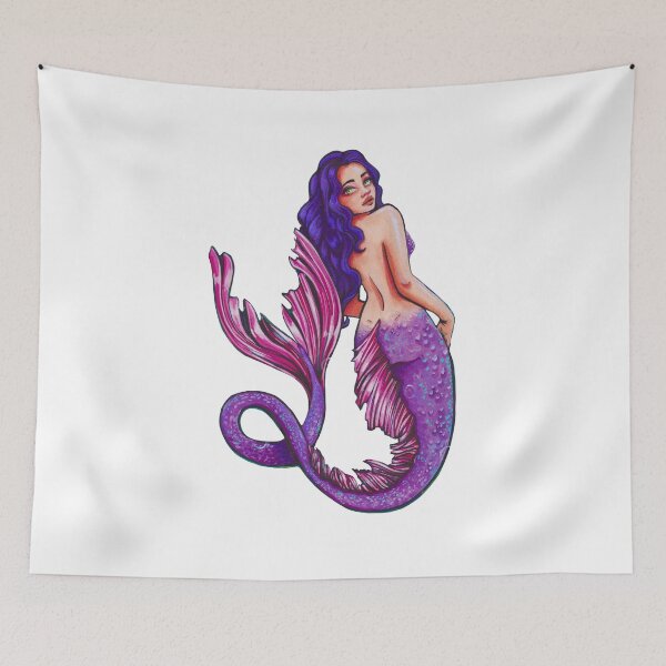 Item preview, Purple pinup mermaid designed and sold by EmmaFalconerArt.