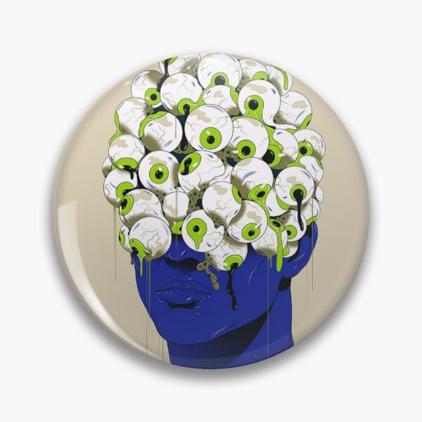 Item preview, Pop art! big green eyes under the head designed and sold by Paradise Of Colors.