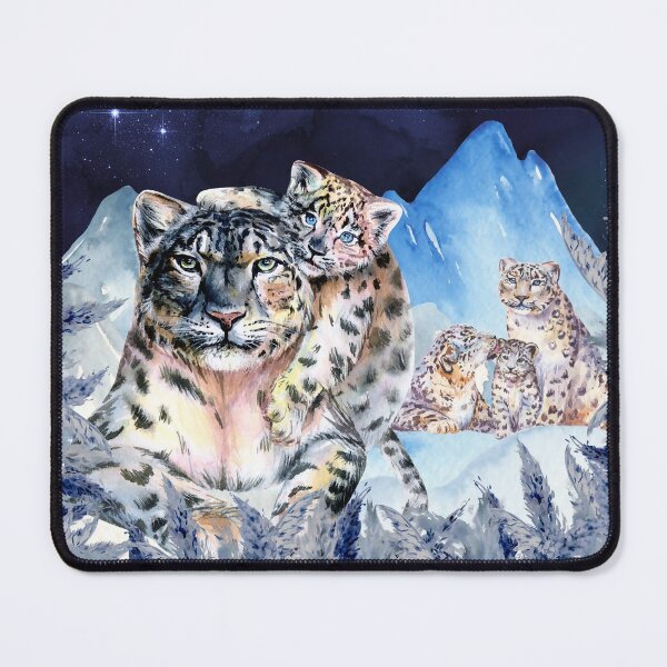 Item preview, Snow Leopard family love. Warmth in the Cold. designed and sold by Orianah.
