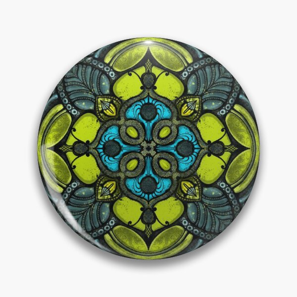 Item preview, Yellow-green abstract mandala  designed and sold by MandalaFlowerArt.