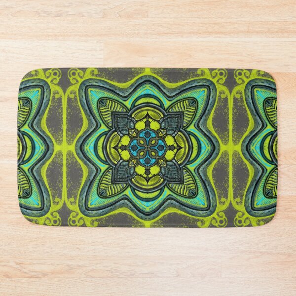 Item preview, Yellow-green abstract mandala  designed and sold by MandalaFlowerArt.