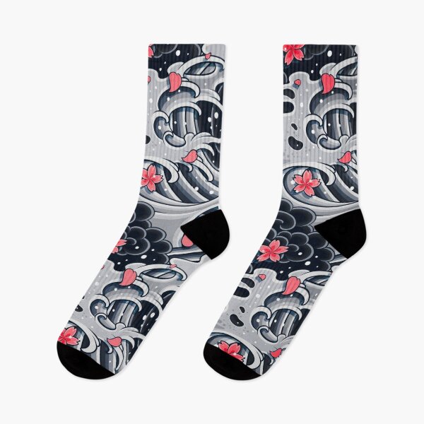 Item preview, Japanese wave with sakura pattern  designed and sold by TheSkullArmy.