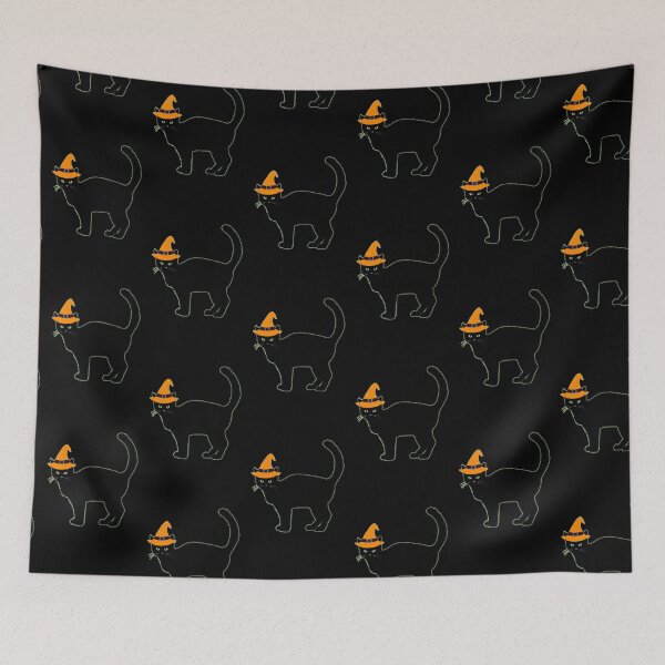 Item preview, Happy Hallowe'en Holiday Cute Black Cat Witch's Hat Fun Hallowe'en designed and sold by H3designs.