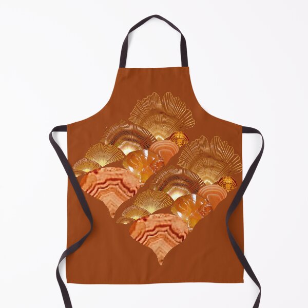 Item preview, golden ornament, carnelian, mushrooms, fan leaves, diagonal designed and sold by Maria Mihailova.