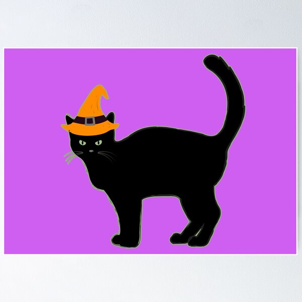 Item preview, Happy Hallowe'en Holiday Cute Black Cat Witch's Hat Fun Hallowe'en designed and sold by H3designs.