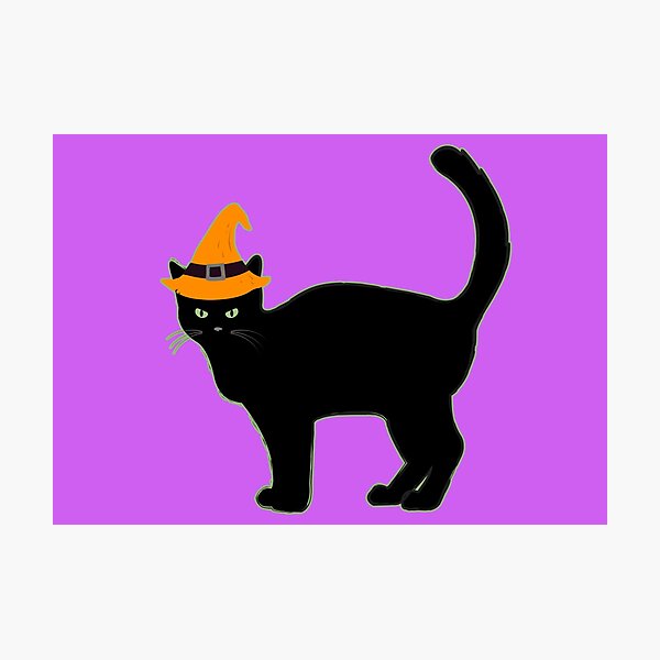 Item preview, Happy Hallowe'en Holiday Cute Black Cat Witch's Hat Fun Hallowe'en designed and sold by H3designs.