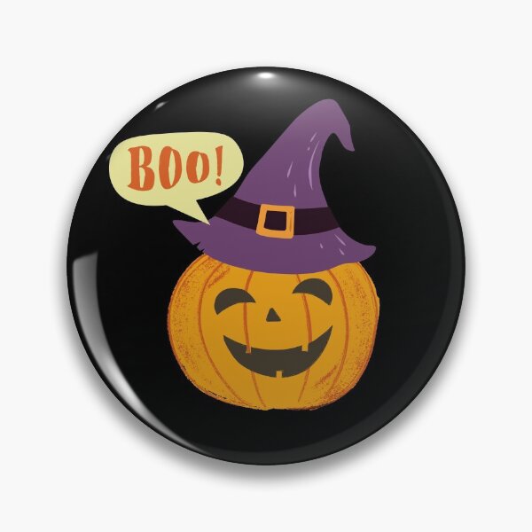 Item preview, Halloween Pumpkin with Witch Hat saying Boo  designed and sold by Anmol Arts.