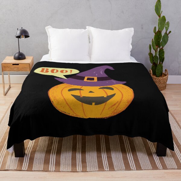 Item preview, Halloween Pumpkin with Witch Hat saying Boo  designed and sold by Anmol Arts.