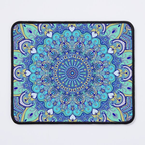 Item preview, Blue and green mandala designed and sold by MandalaFlowerArt.