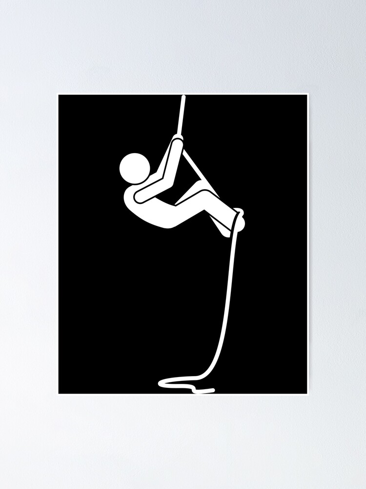 &ldquo;Stickman Climbing A Rope White Version&rdquo; Poster for Sale by Stickman