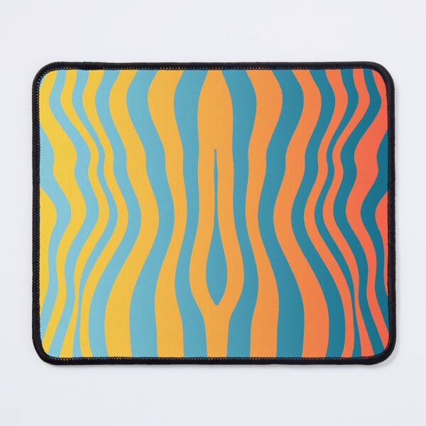Item preview, Wavy Strips of Teal Green and Orange Red Shades Pattern designed and sold by yappei.