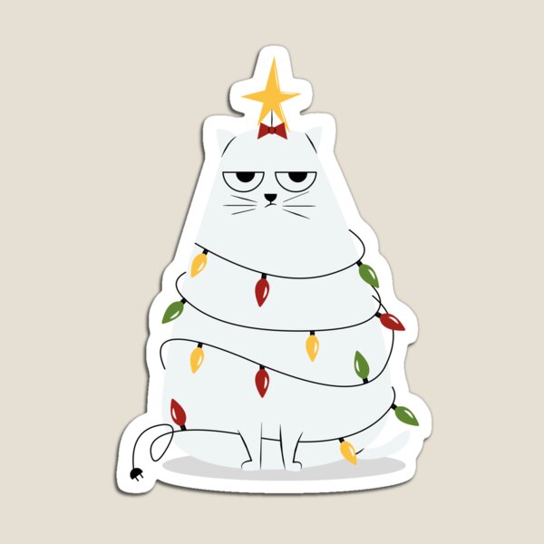 Grumpy Christmas Cat Magnet