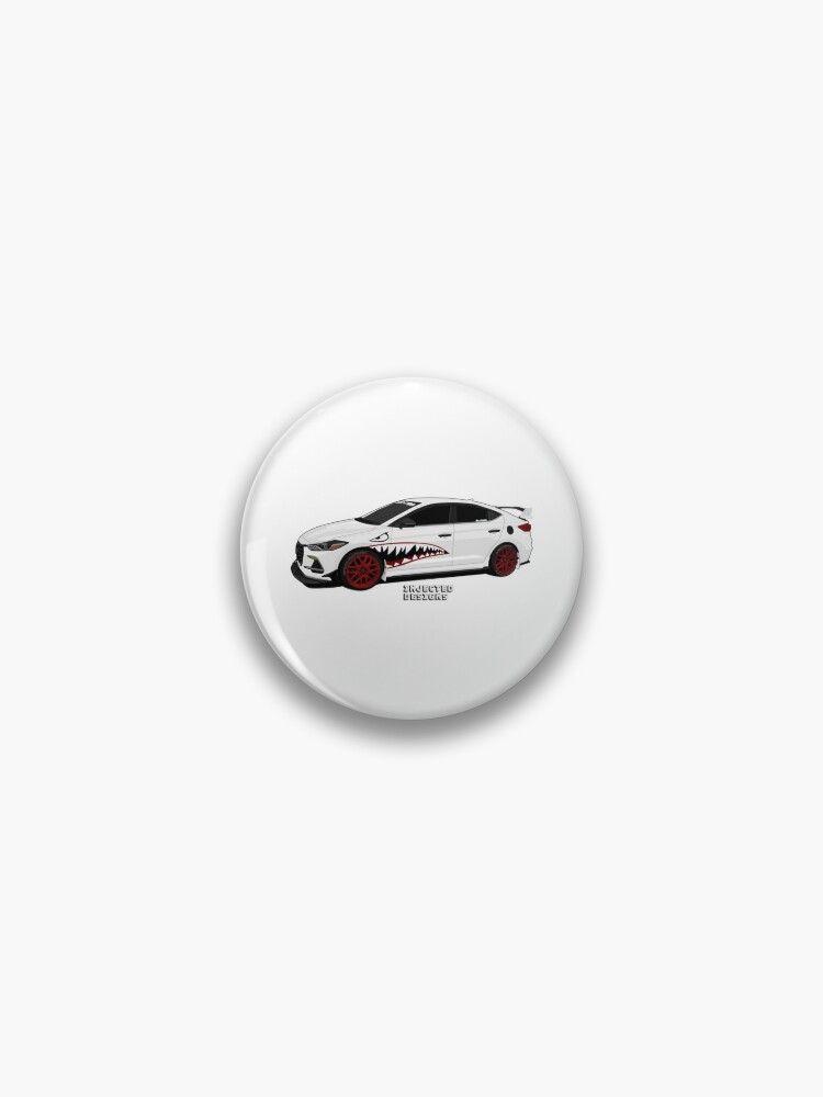 White Hyundai Elantra With Shark Mouth  Sticker for Sale by SmedleyandCo