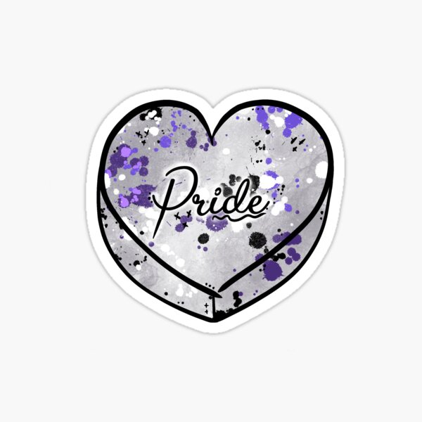 Asexual Pride Candy Heart Sticker For Sale By Steviegdesigns Redbubble 