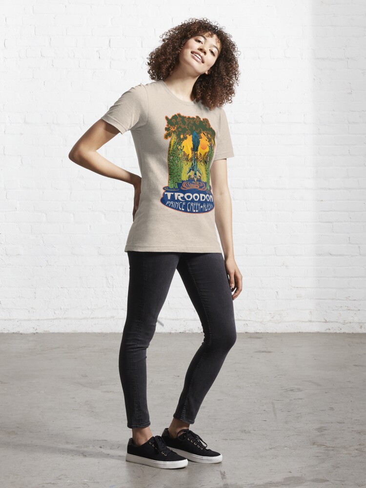 Alternate view of Retro Troodon in the Rushes (light-colored shirt) Essential T-Shirt