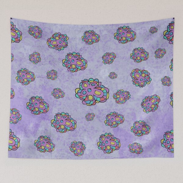 Item preview, Solarized purple flowers designed and sold by JustLagoons.