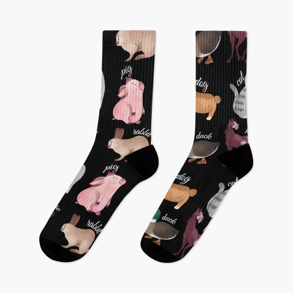 Item preview, Cute English Farm Animals and Farmyard Pets Pattern (White Text) designed and sold by chloeinca.