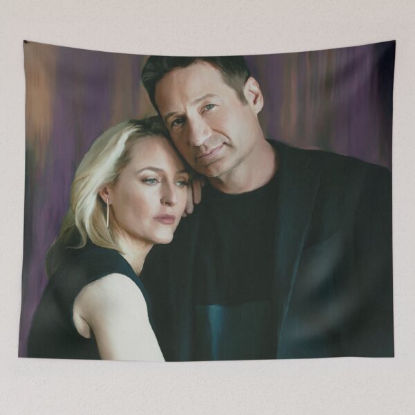 Item preview, Gillian Anderson and David Duchovny oil color painting  designed and sold by altaircolin.