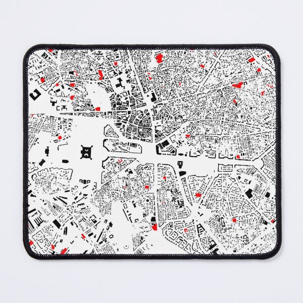Item preview, Bucharest, map in black and red designed and sold by jean-nicolas.
