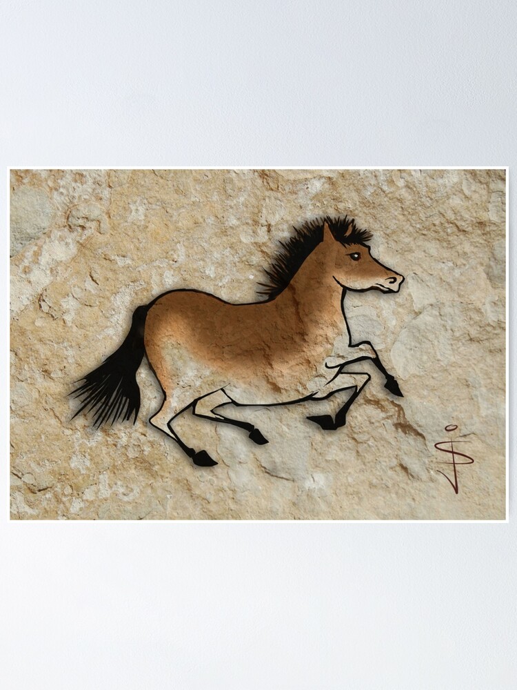 Cave Art Horse Cheval No 2 Poster For Sale By Szymczuk Redbubble   Fposter,small,wall Texture,product,750x1000.u1 