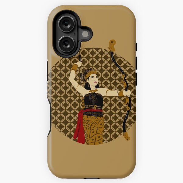 Aperçu de l'œuvre Srikandi avec fond de motif batik créée et vendue par Ngeblart.