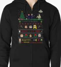 The X-Files Christmas - Santa is Out There Zipped Hoodie