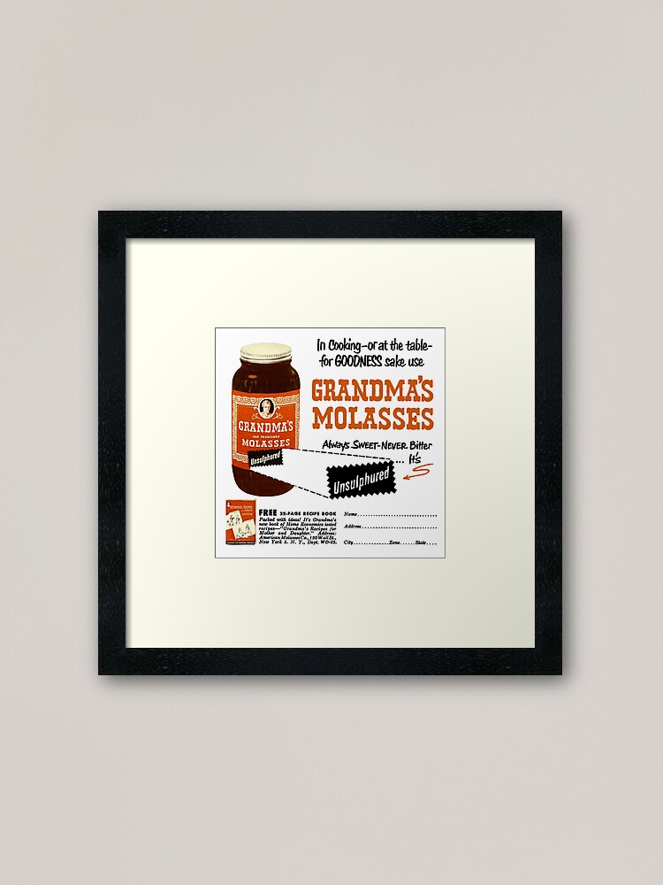 GRANDMA'S MOLASSES - ADVERT Poster for Sale by ThrowbackAds