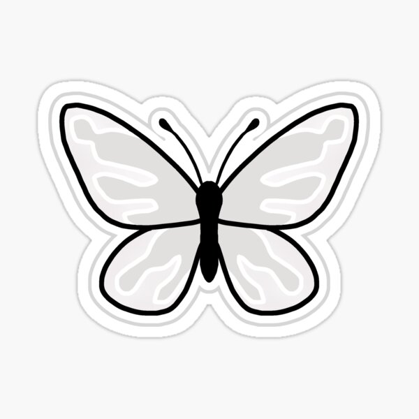 "White butterfly" Sticker by blueturtles Redbubble