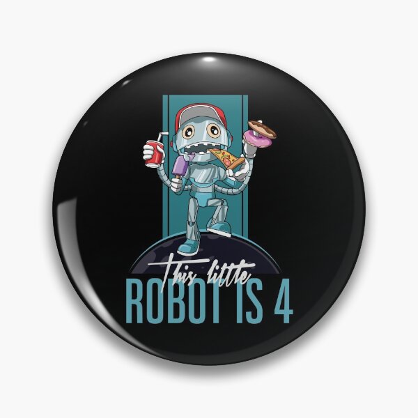 Item preview, Kids 4 th Birthday Funny Robot Unhealthy Food Party designed and sold by melomedia.