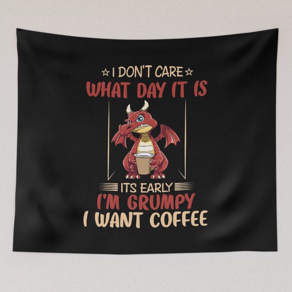 Item preview, Funny Grumpy Dragon Coffee Lover Hate Morning Fantasy Animal designed and sold by melomedia.