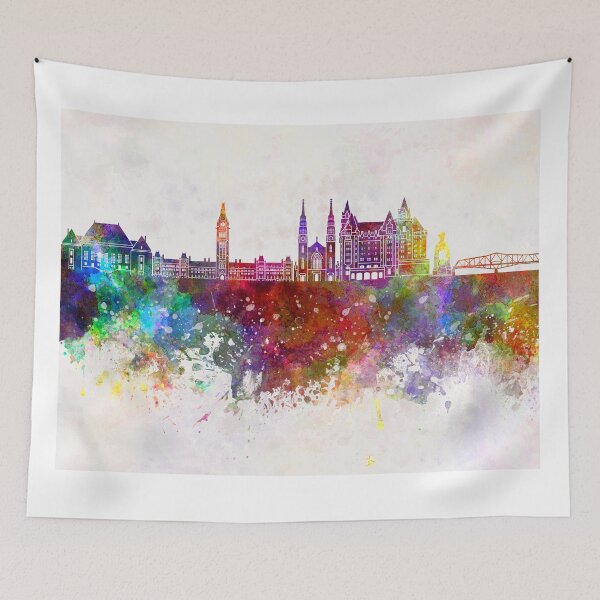 Item preview, Ottawa V2 skyline in watercolor background designed and sold by paulrommer.