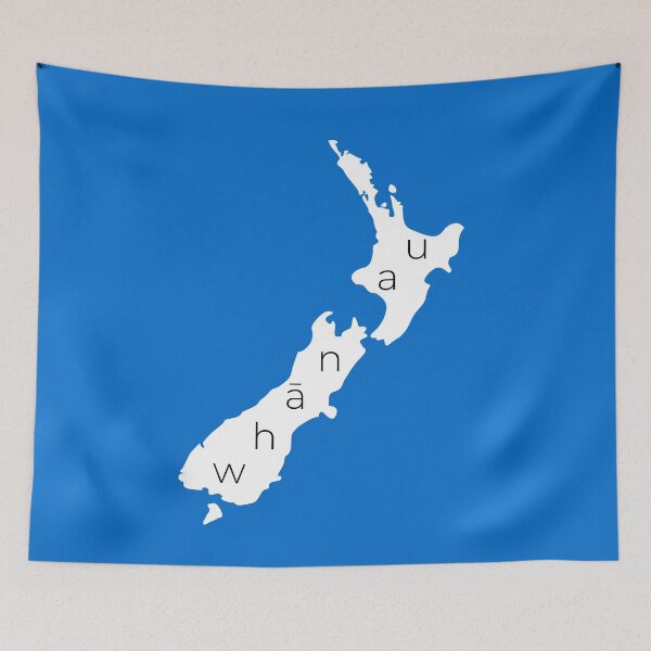 Item preview, New Zealand with Whānau, the Māori language word for family, framed by the Ocean  designed and sold by CreateShape.