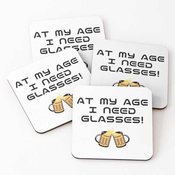 Item preview, At My Age I Need Glasses! Cool typography with beer glasses.  designed and sold by maplejoyy.