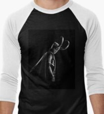 Camiseta ¾ bicolor para hombre Loki en blanco y negro