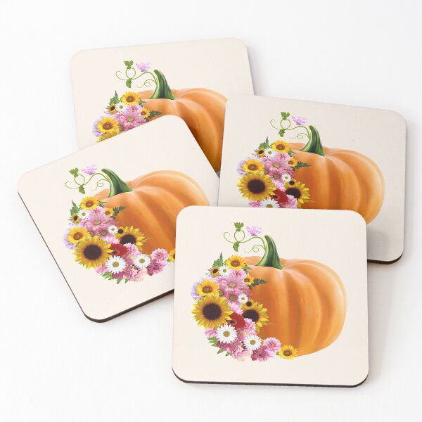 Item preview, Pumpkin and colorful flowers, pumpkins, halloween, fall, autumn, orange, Autumn is coming designed and sold by Collagedream.