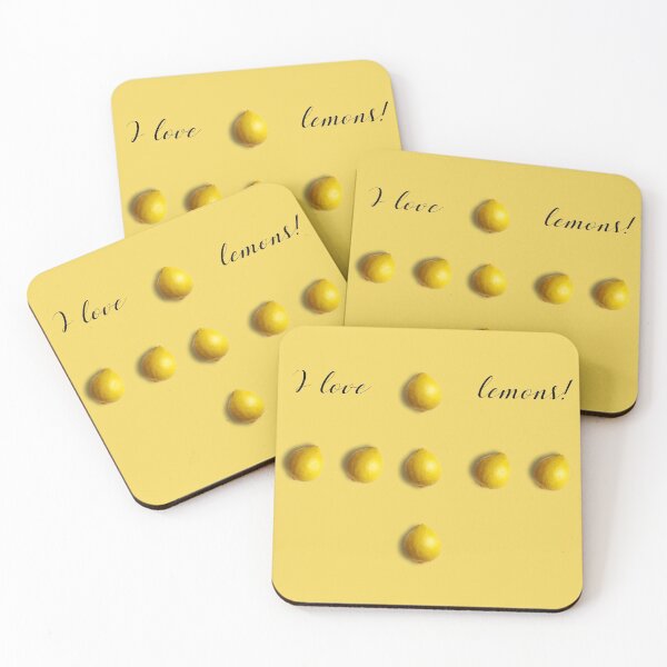 I Love Lemons Coasters (Set of 4)