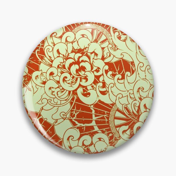 Item preview, Seamless japanese orange chrysanthemum pattern designed and sold by urban-color.