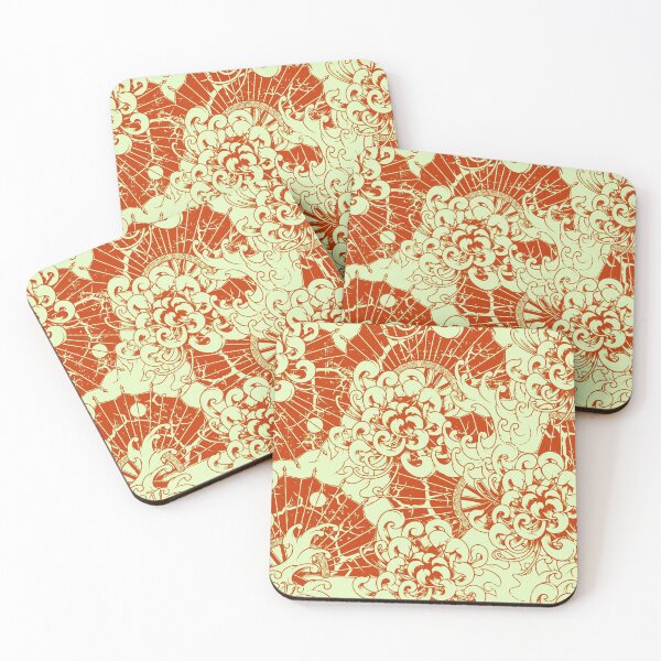 Item preview, Seamless japanese orange chrysanthemum pattern designed and sold by urban-color.
