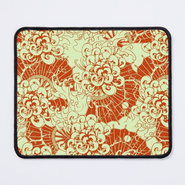 Item preview, Seamless japanese orange chrysanthemum pattern designed and sold by urban-color.