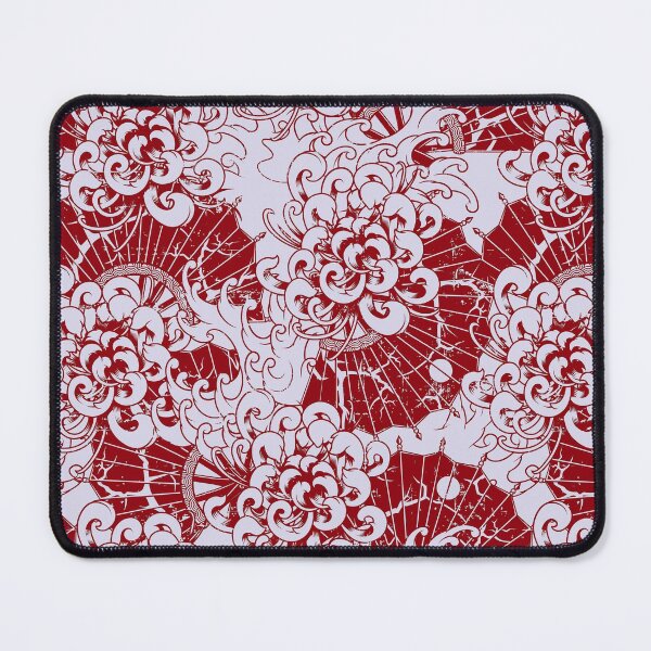 Item preview, Seamless japanese red chrysanthemum pattern designed and sold by urban-color.