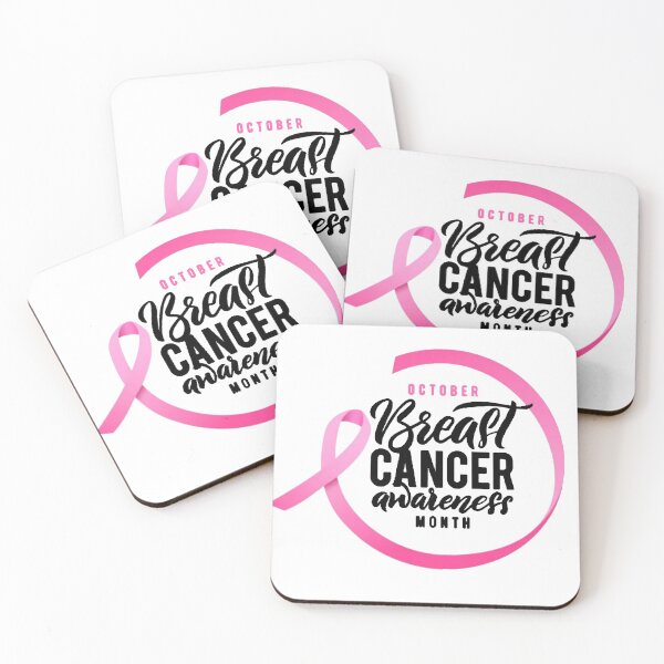 Item preview, October Breast Cancer Awareness Month - Script Text within Pink Ribbon designed and sold by WearWolfDesigns.