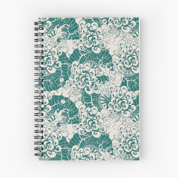 Item preview, Seamless japanese turquoise chrysanthemum pattern designed and sold by urban-color.