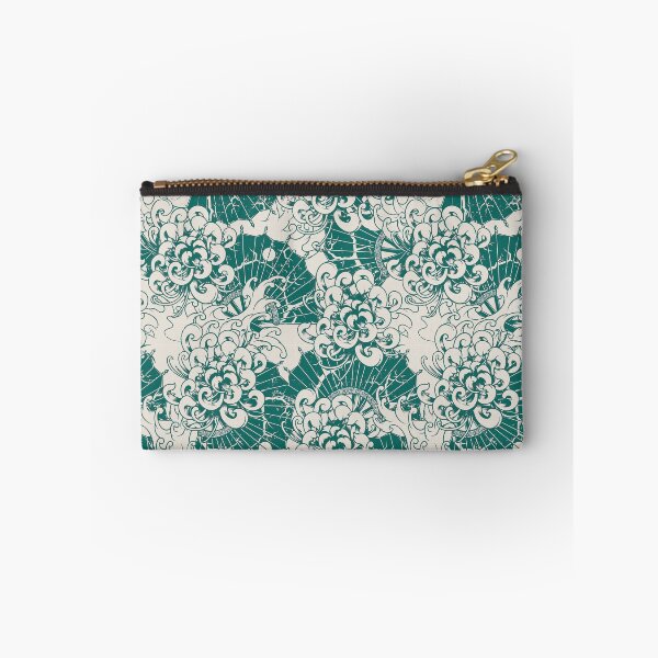 Item preview, Seamless japanese turquoise chrysanthemum pattern designed and sold by urban-color.